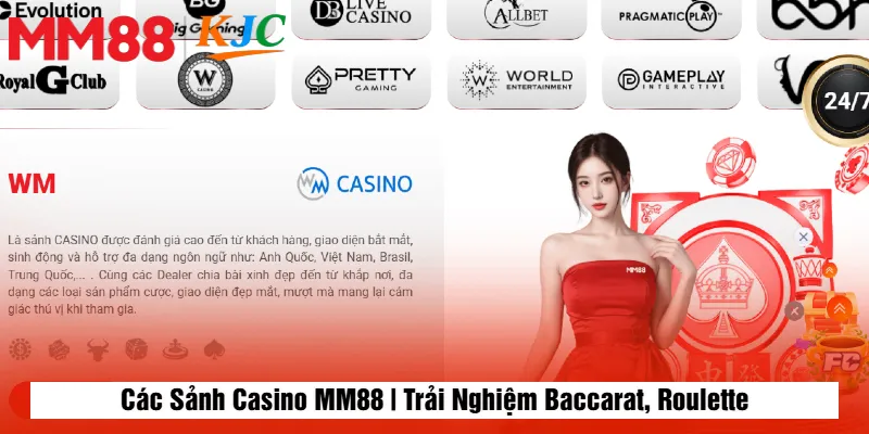 Các Sảnh Casino MM88 | Trải Nghiệm Baccarat, Roulette